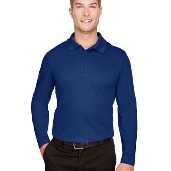 CrownLux Performance® Tall Plaited Long Sleeve Polo Thumbnail